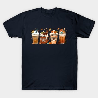 Pumpkin Spice Latte Fall Iced Coffee Cups T-Shirt